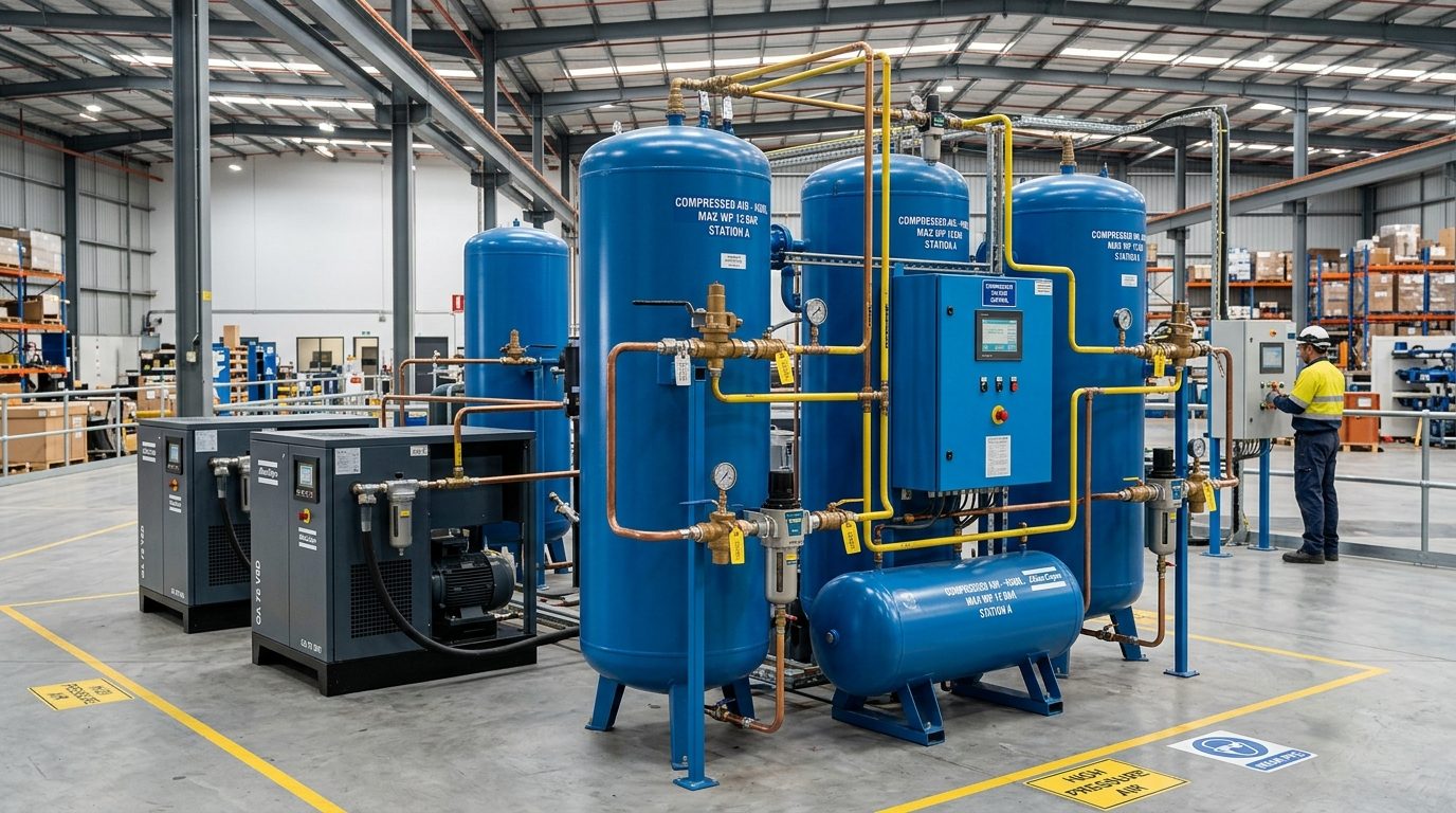 Industrijska pneumatika: kompresori, pneumatski razvodnici i sistemi pod pritiskom u proizvodnji